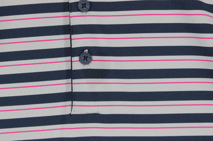 Mens Striped Polo Shirt Short Sleeve Golf
