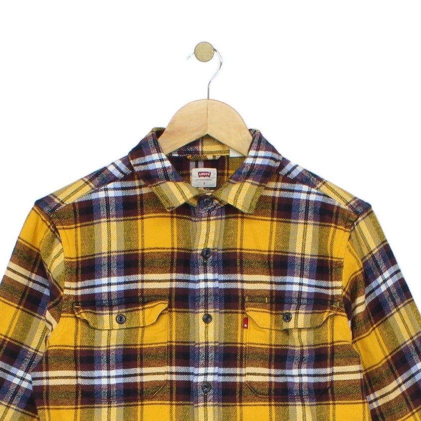 Mens Flannel Plaid Shirt Button Up Long Sleeve