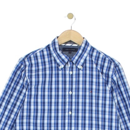 Mens Check Shirt Long Sleeve Button Up