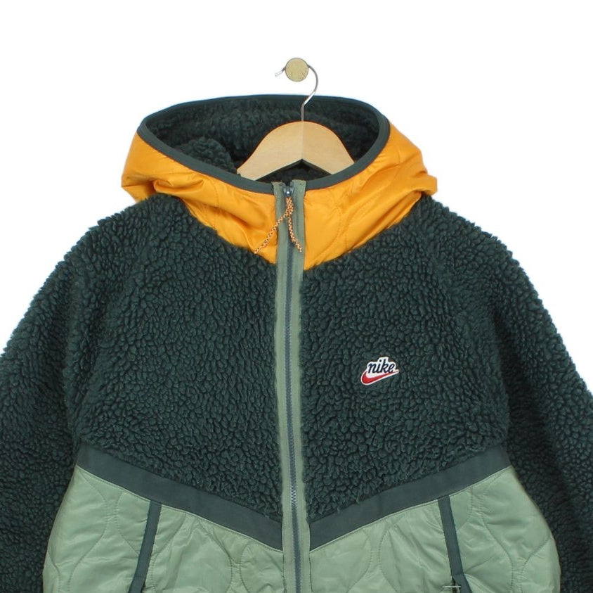 Mens Sherpa Fleece Jacket Hooded Outdoor