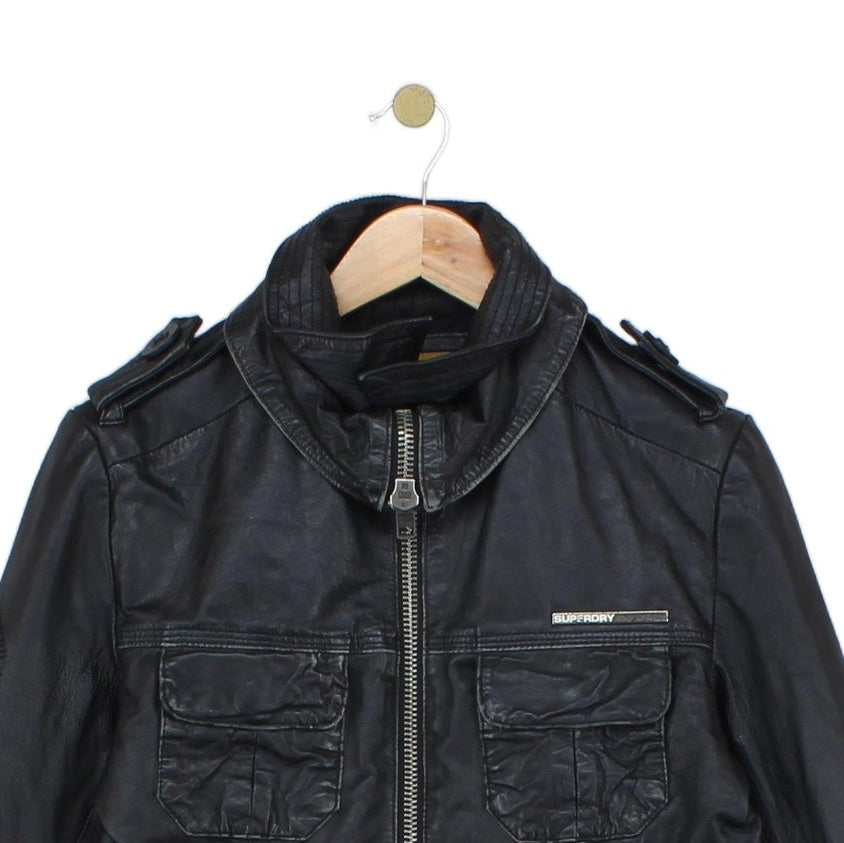 Mens Leather Jacket Biker Slim Fit