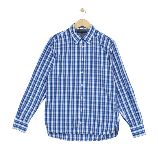 Mens Check Shirt Long Sleeve Button Up