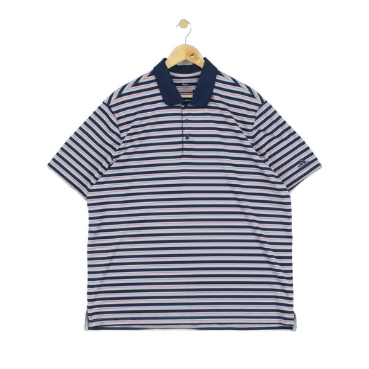 Mens Striped Polo Shirt Short Sleeve Golf