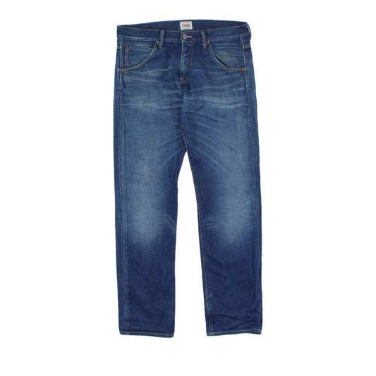 Mens Jeans Denim Straight Leg Faded Cotton