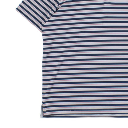 Mens Striped Polo Shirt Short Sleeve Golf