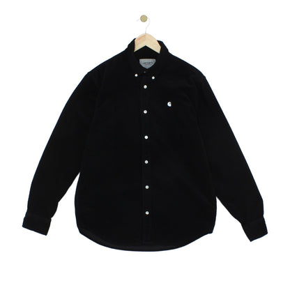 Mens Corduroy Shirt Button Up Long Sleeve Workwear
