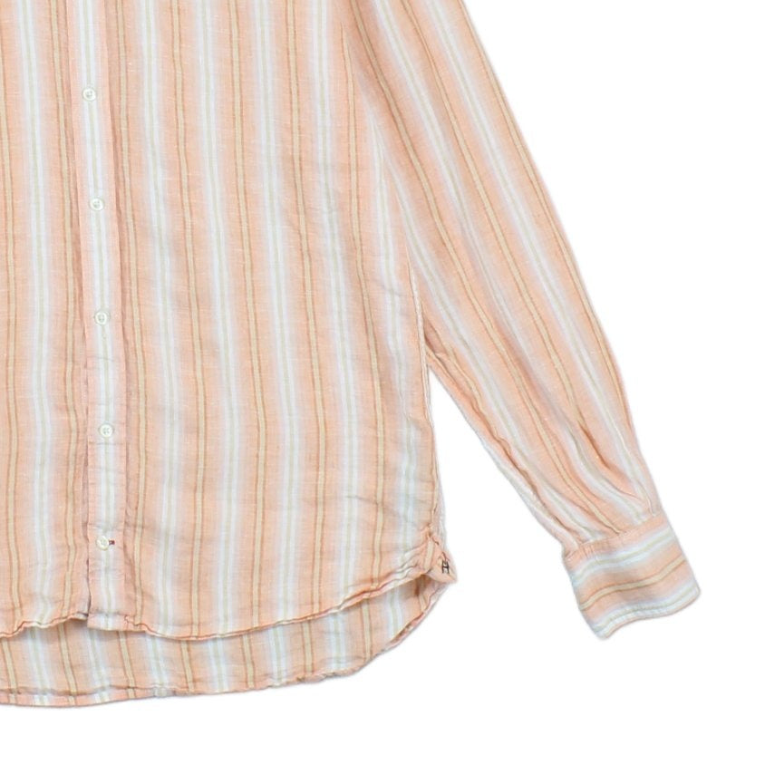 Mens Striped Shirt Button Up Linen
