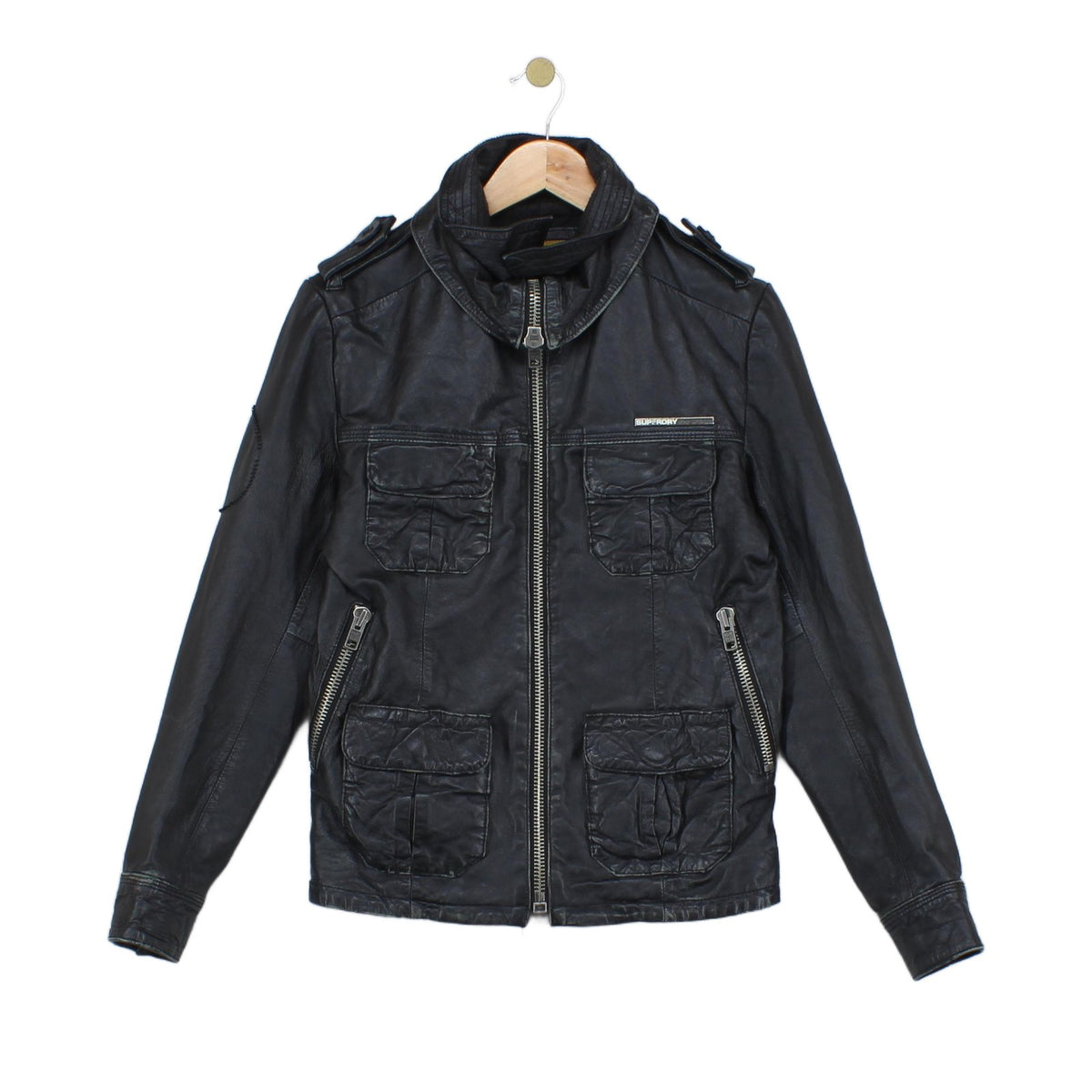 Mens Leather Jacket Biker Slim Fit