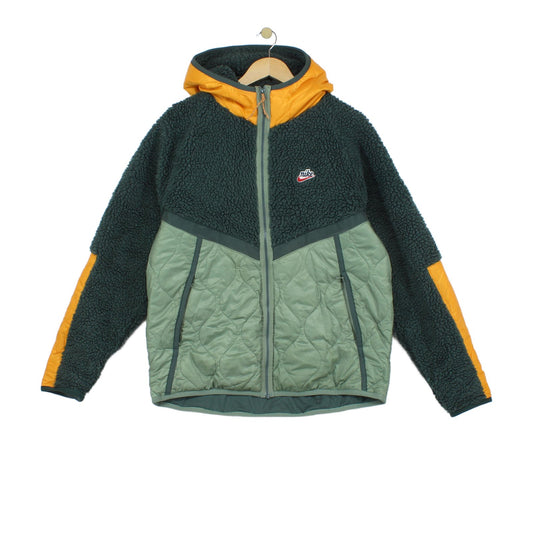 Mens Sherpa Fleece Jacket Hooded Outdoor