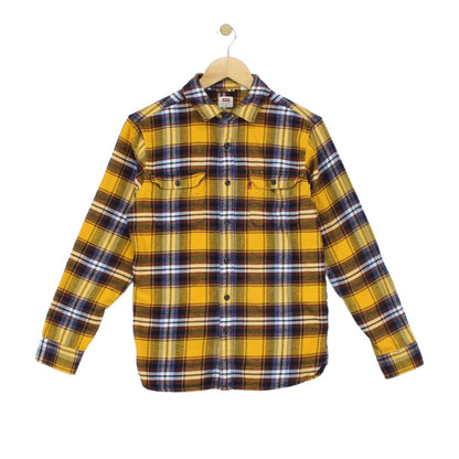 Mens Flannel Plaid Shirt Button Up Long Sleeve