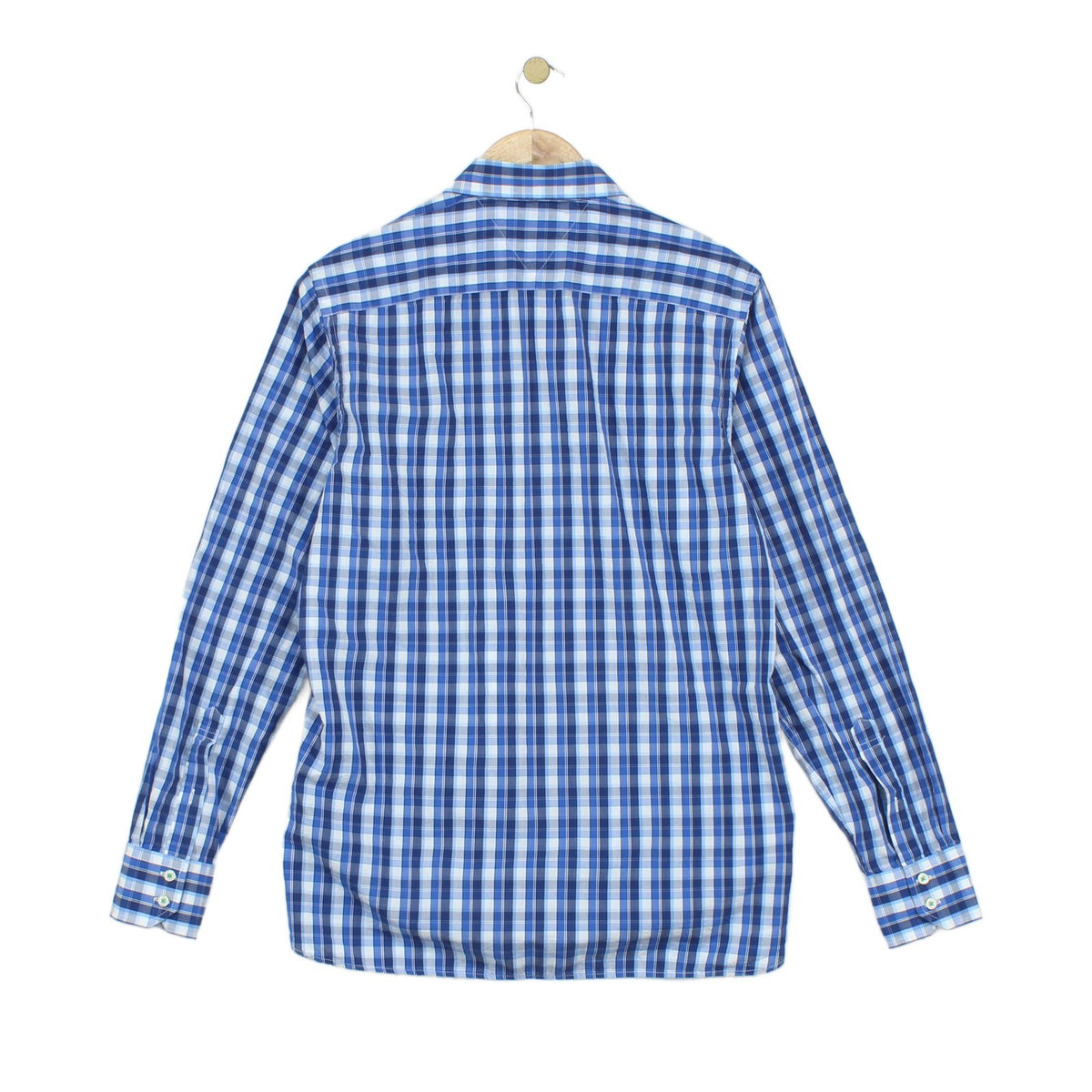 Mens Check Shirt Long Sleeve Button Up