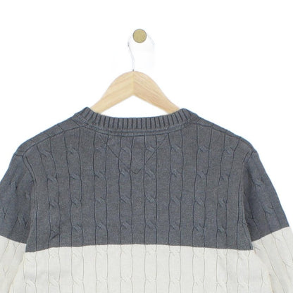 Mens Cable Knit Jumper Striped