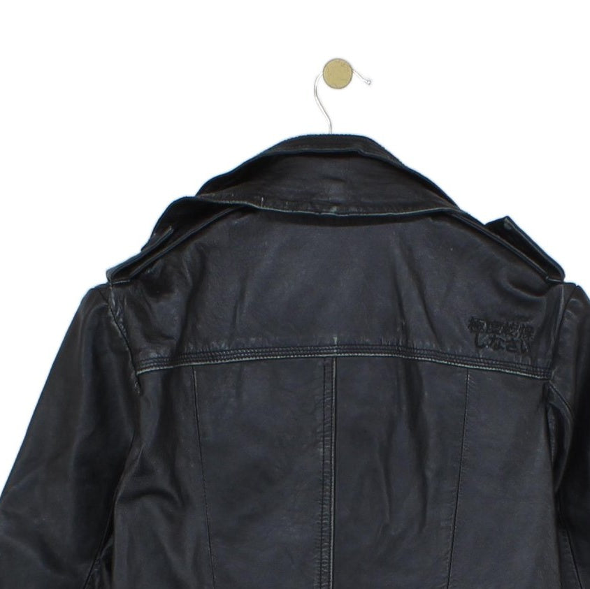 Mens Leather Jacket Biker Slim Fit