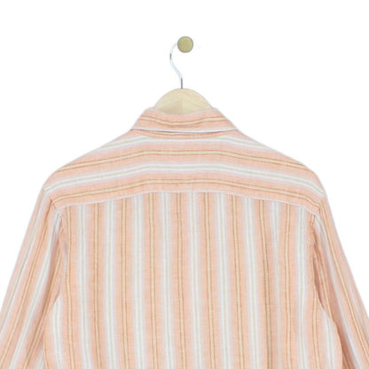 Mens Striped Shirt Button Up Linen