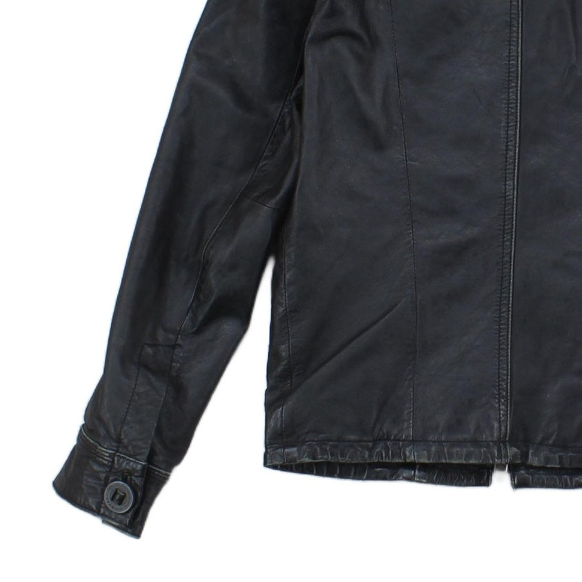 Mens Leather Jacket Biker Slim Fit