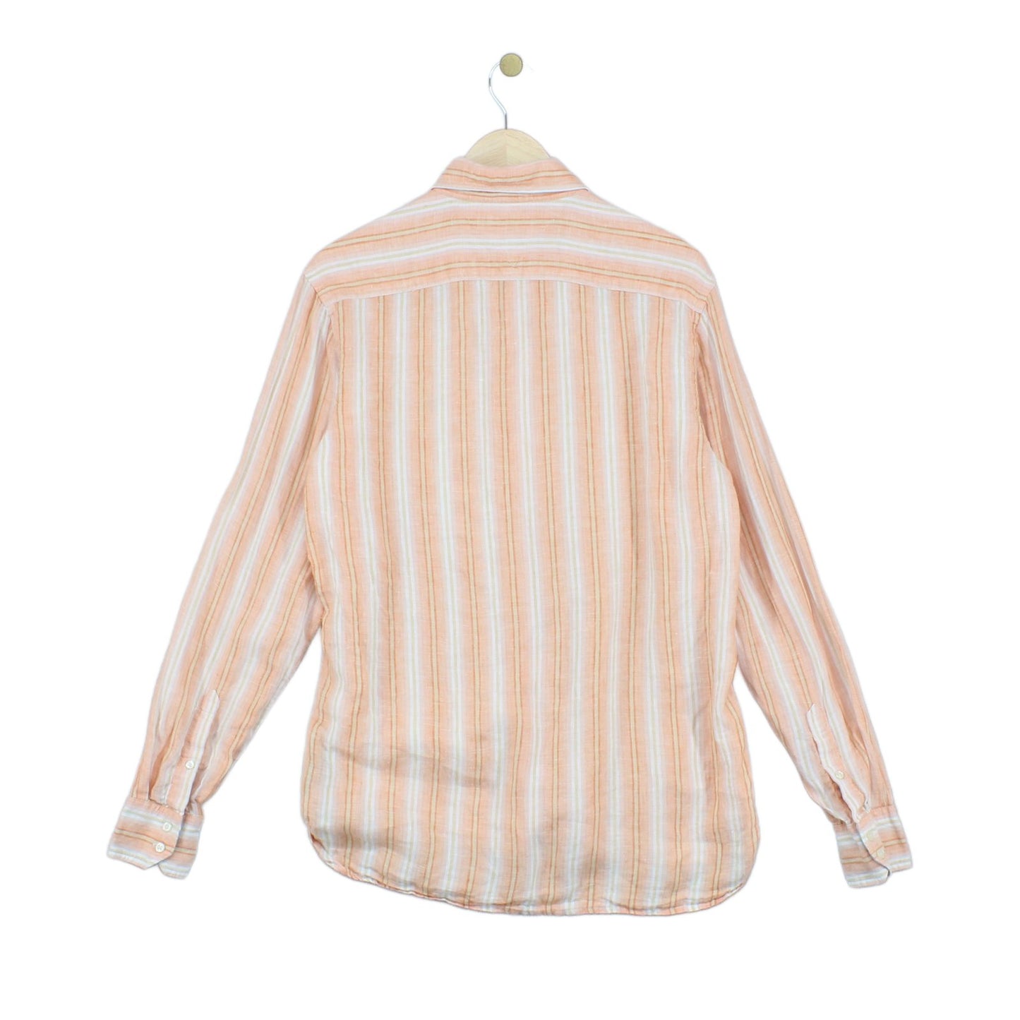 Mens Striped Shirt Button Up Linen