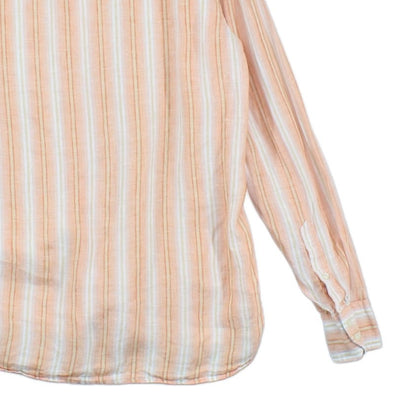 Mens Striped Shirt Button Up Linen