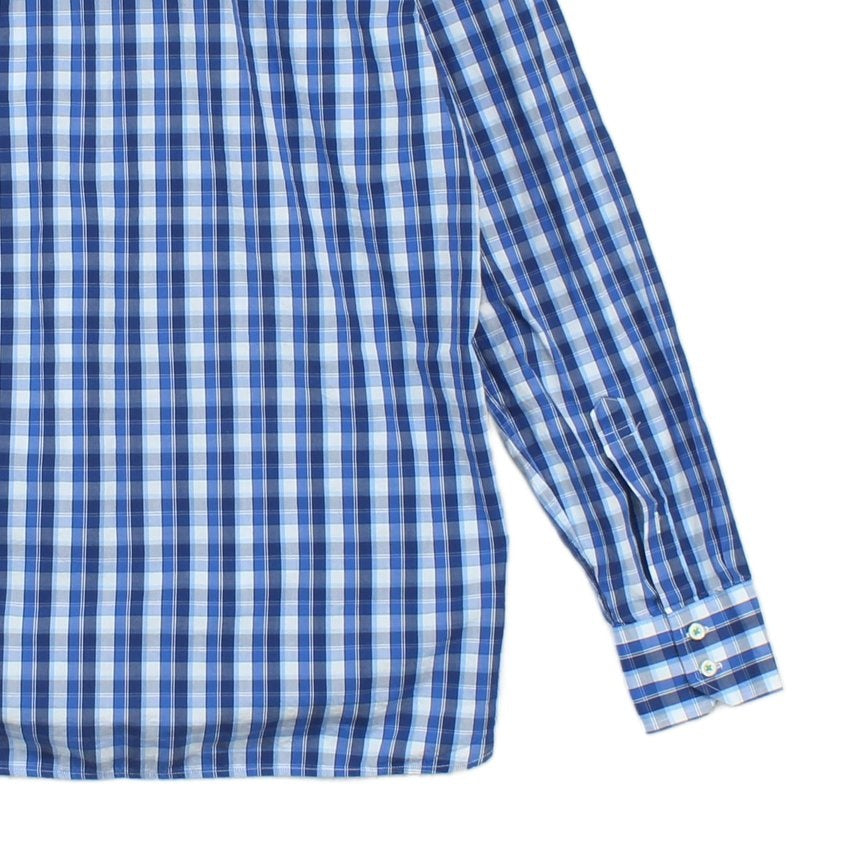 Mens Check Shirt Long Sleeve Button Up