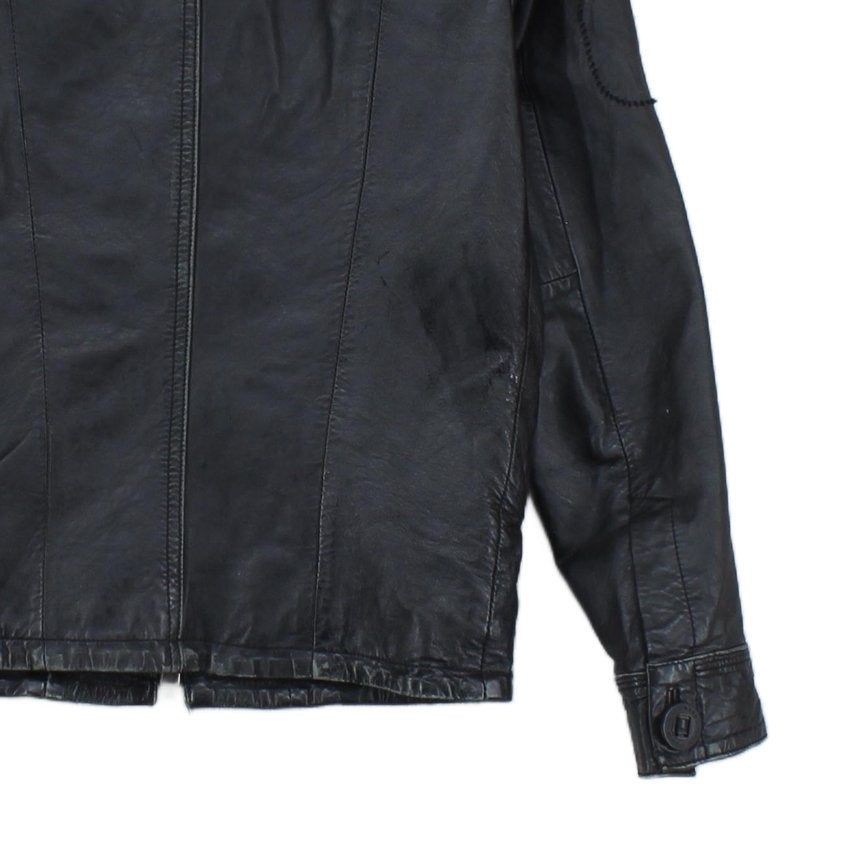 Mens Leather Jacket Biker Slim Fit
