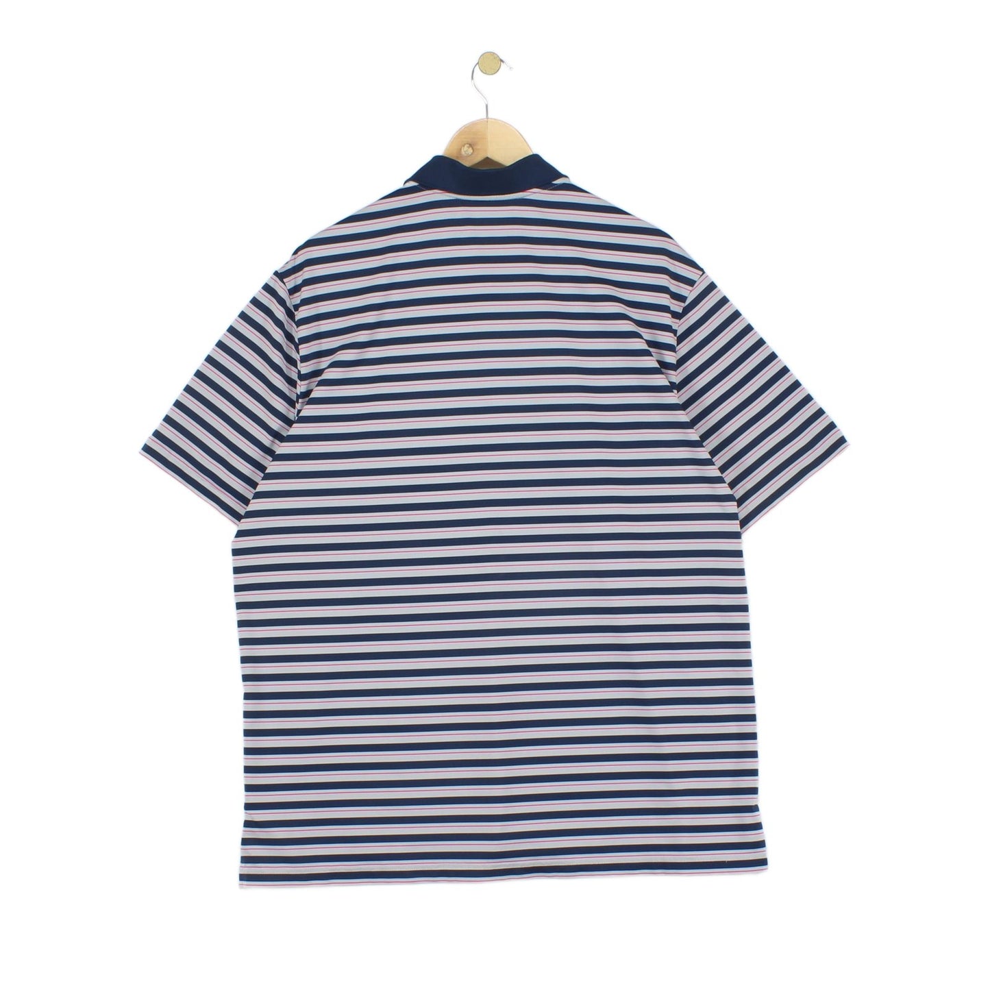 Mens Striped Polo Shirt Short Sleeve Golf