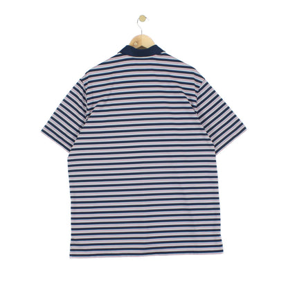 Mens Striped Polo Shirt Short Sleeve Golf