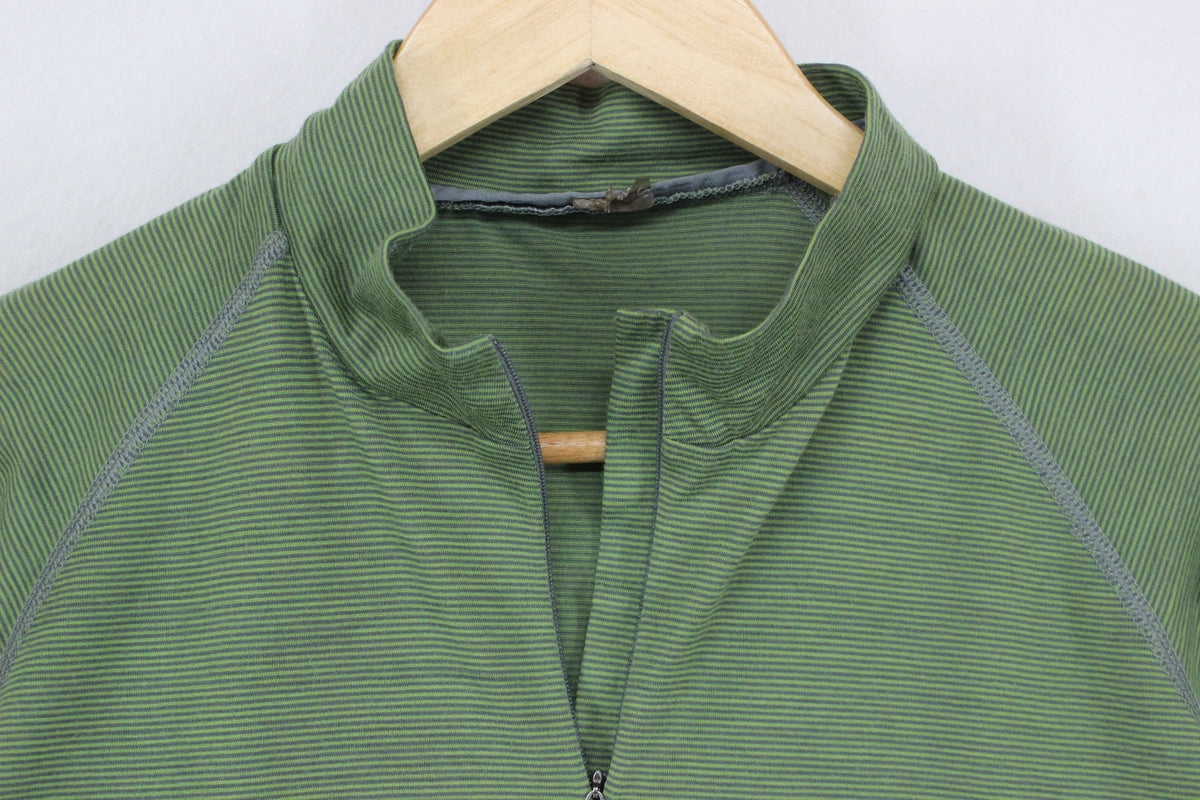 Mens 1/4 Zip T-Shirt Long Sleeve Merino Wool Cotton