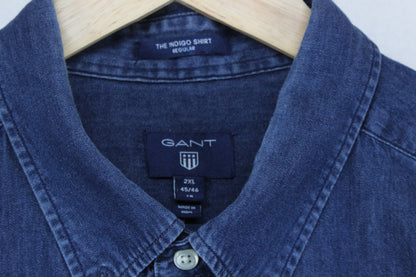 Mens Denim Shirt Indigo Button Up