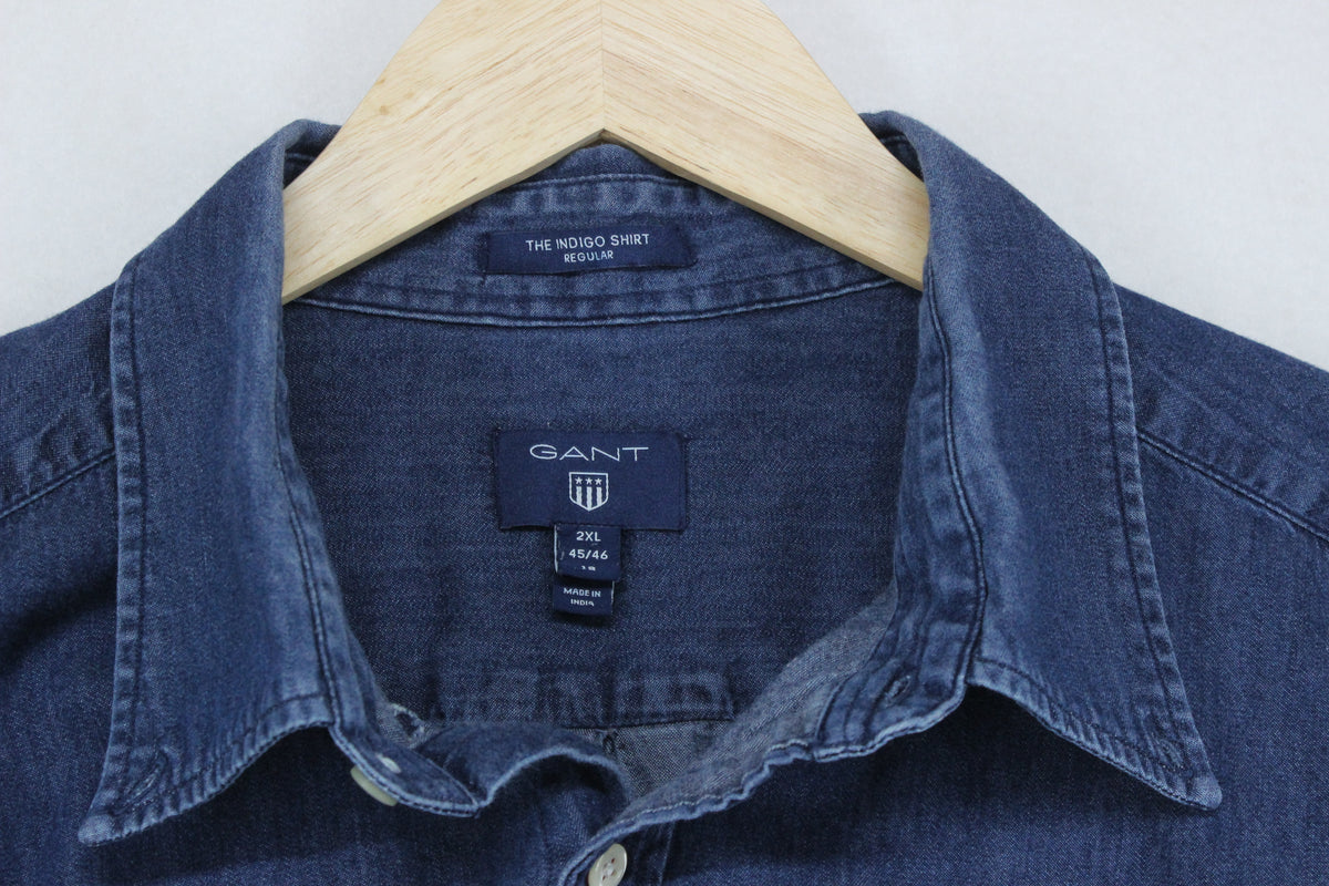 Mens Denim Shirt Indigo Button Up