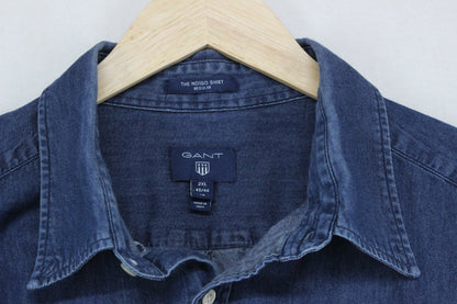 Mens Denim Shirt Indigo Button Up
