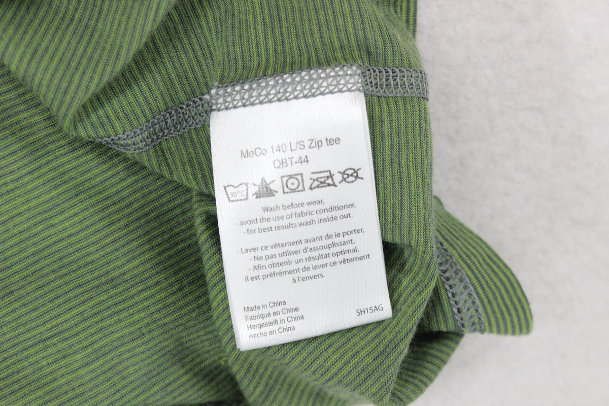 Mens 1/4 Zip T-Shirt Long Sleeve Merino Wool Cotton