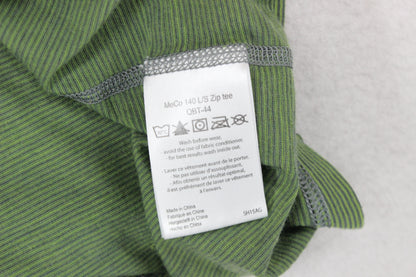 Mens 1/4 Zip T-Shirt Long Sleeve Merino Wool Cotton