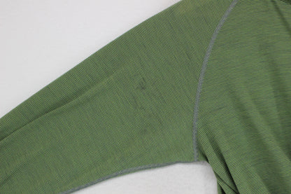 Mens 1/4 Zip T-Shirt Long Sleeve Merino Wool Cotton