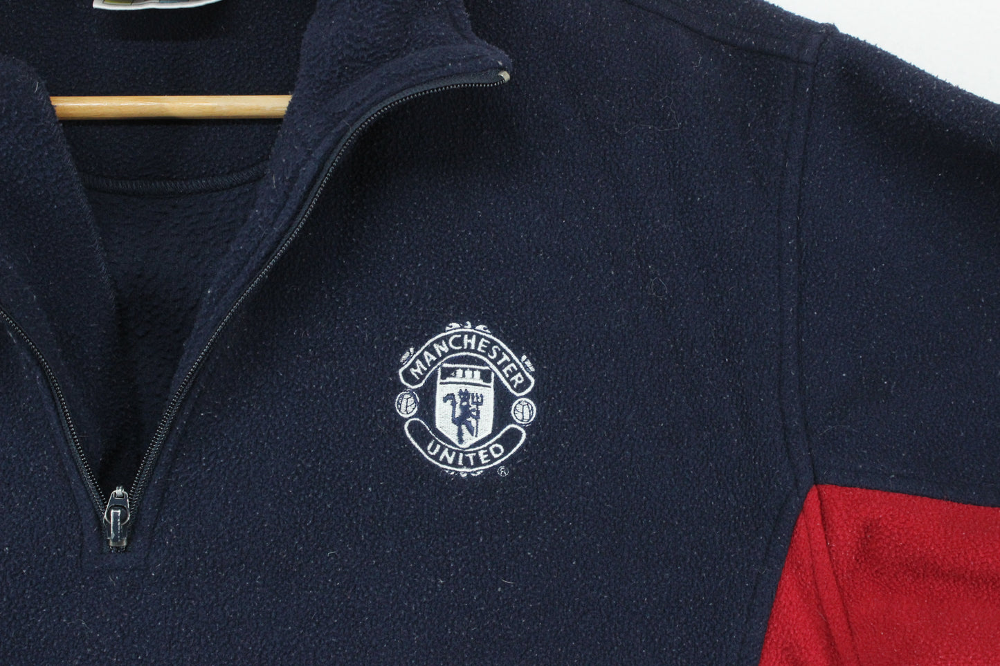 Mens Manchester United 1/4 Zip Fleece Retro