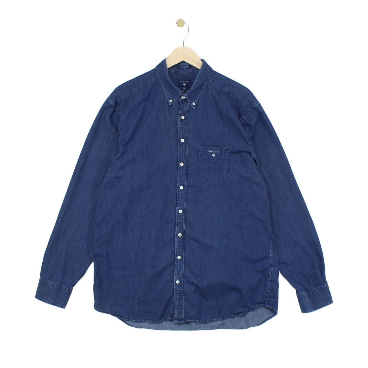 Mens Denim Shirt Indigo Button Up