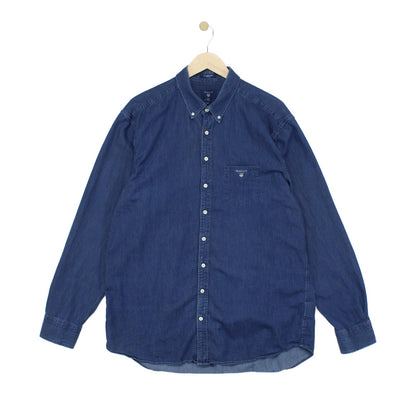 Mens Denim Shirt Indigo Button Up