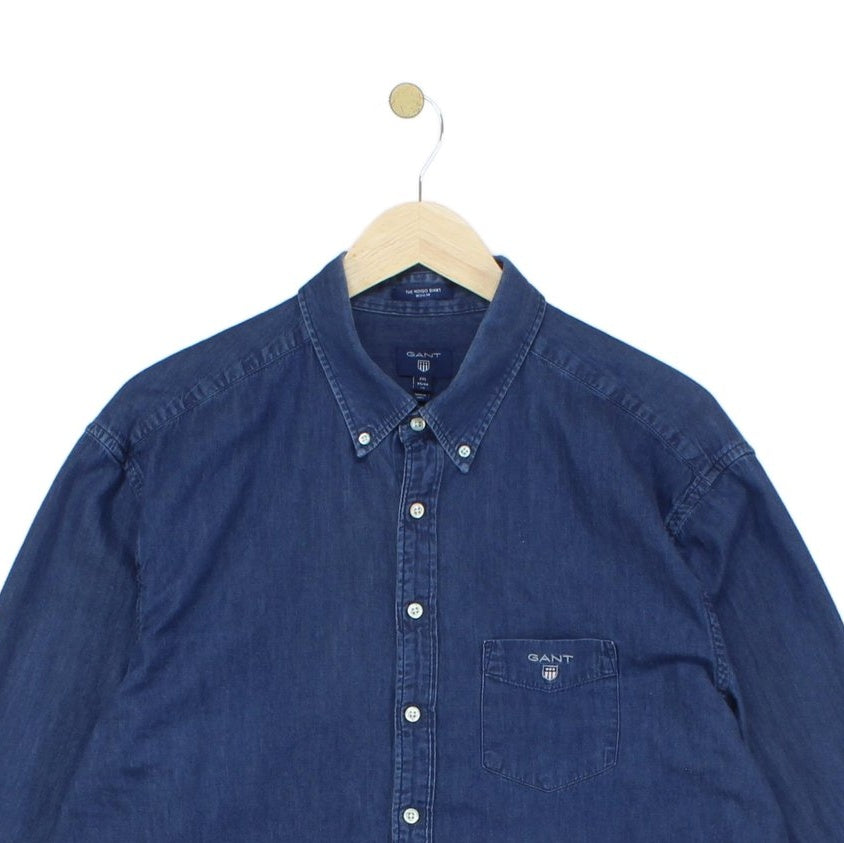 Mens Denim Shirt Indigo Button Up
