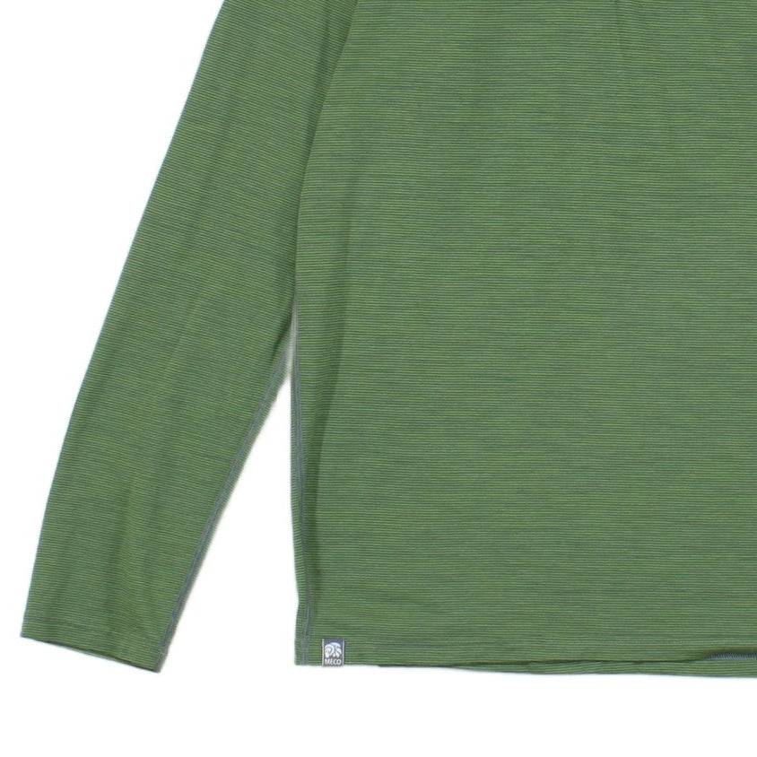 Mens 1/4 Zip T-Shirt Long Sleeve Merino Wool Cotton
