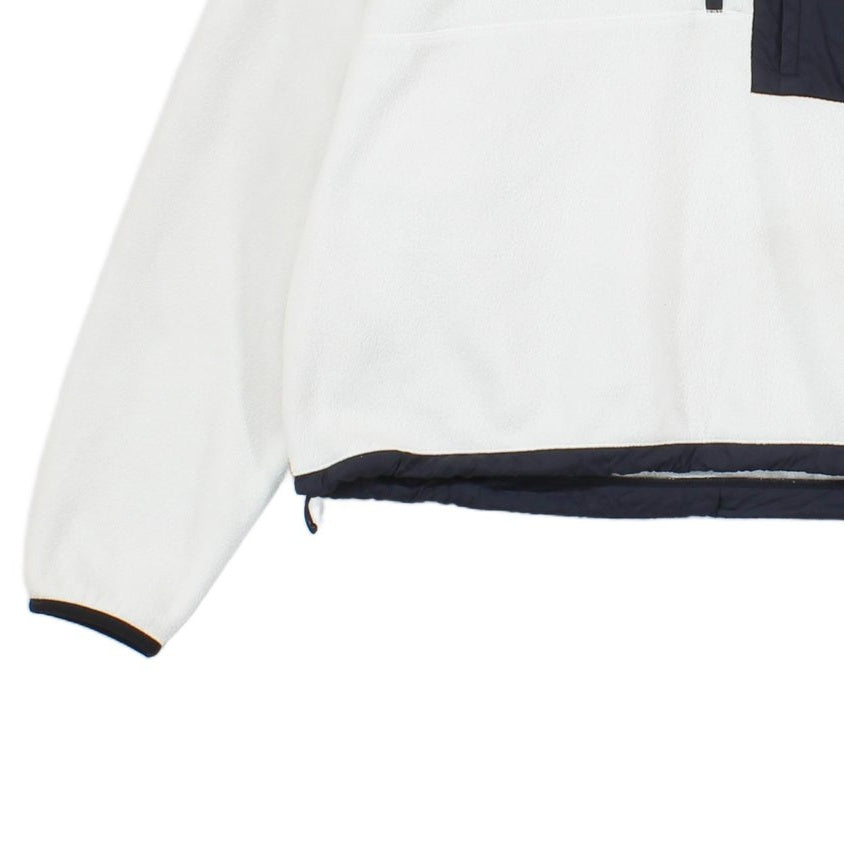 Womens 1/4 Zip Fleece Pocket Cropped Relaxed Fit