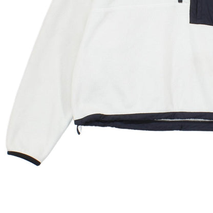 Womens 1/4 Zip Fleece Pocket Cropped Relaxed Fit