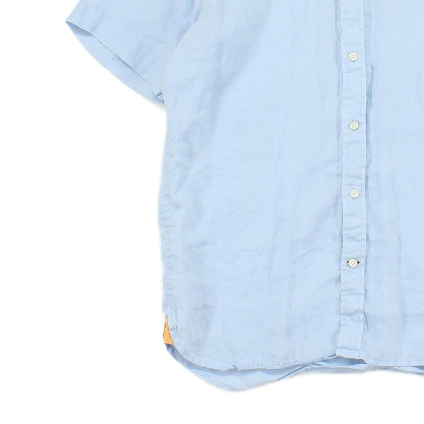 Mens Linen Shirt Short Sleeve Button Up Summer