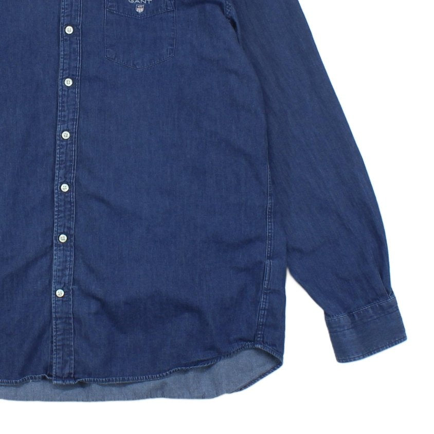 Mens Denim Shirt Indigo Button Up