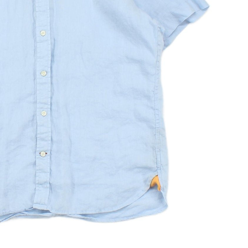 Mens Linen Shirt Short Sleeve Button Up Summer