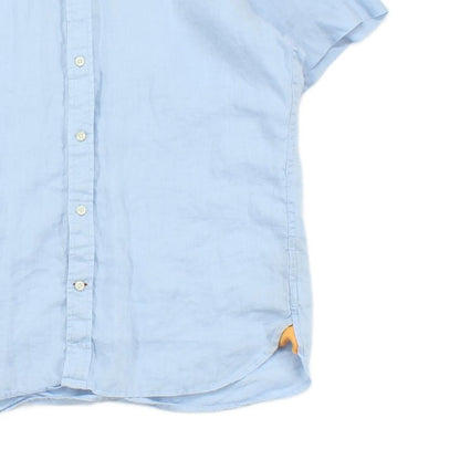 Mens Linen Shirt Short Sleeve Button Up Summer