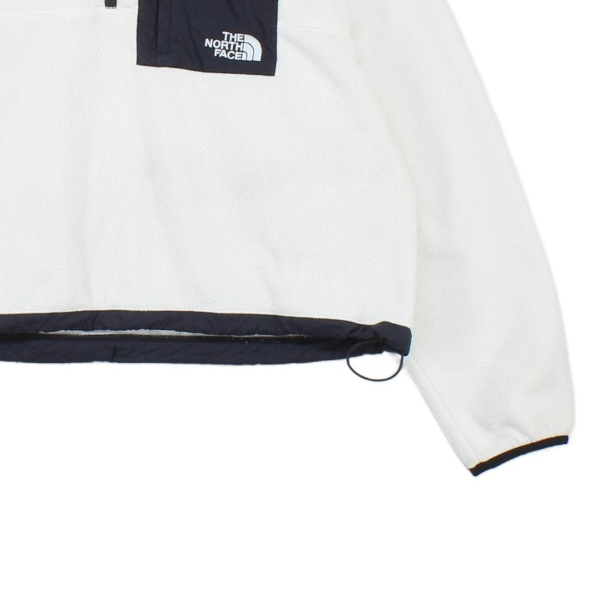 Womens 1/4 Zip Fleece Pocket Cropped Relaxed Fit