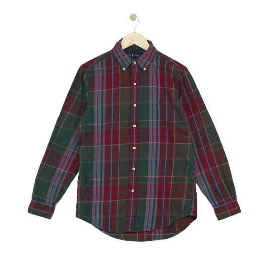 Mens Plaid Shirt Button Up Classic