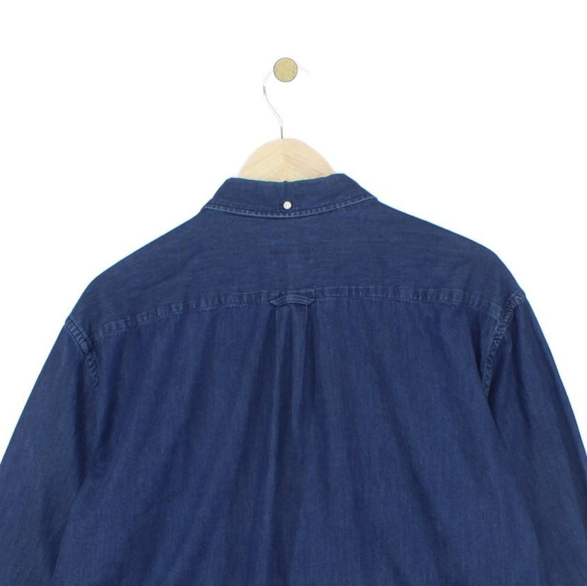 Mens Denim Shirt Indigo Button Up