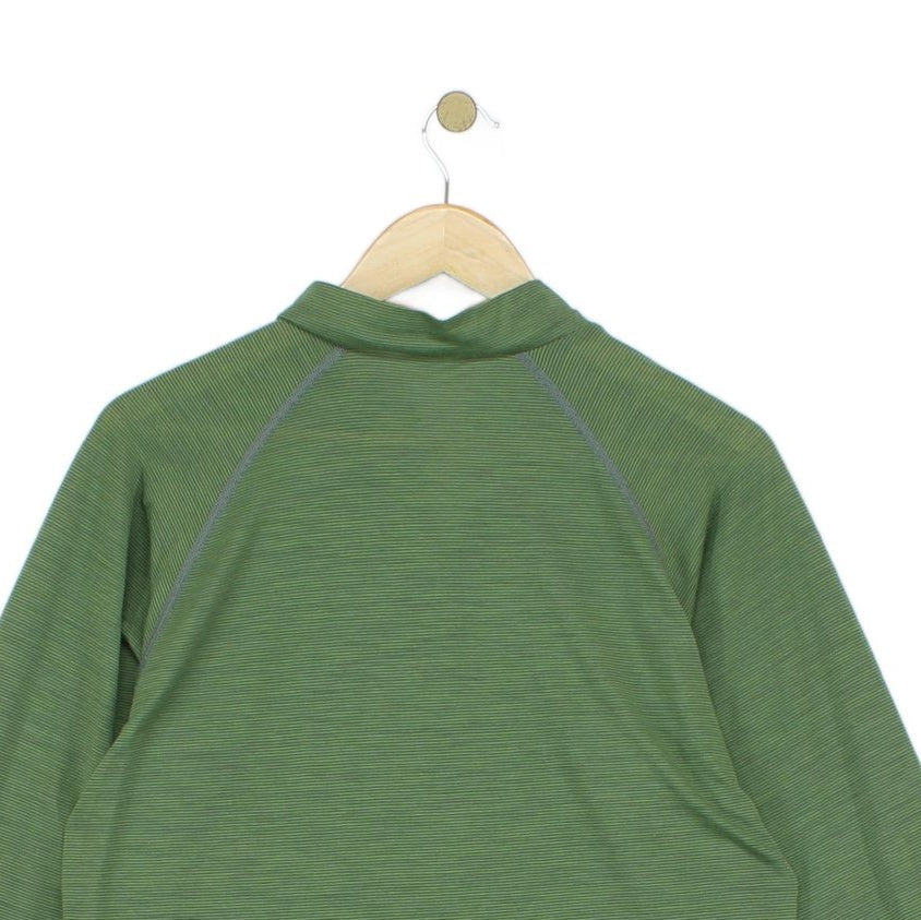 Mens 1/4 Zip T-Shirt Long Sleeve Merino Wool Cotton
