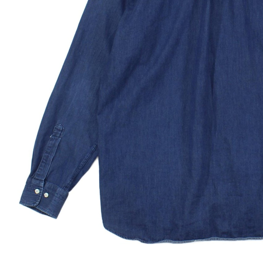 Mens Denim Shirt Indigo Button Up