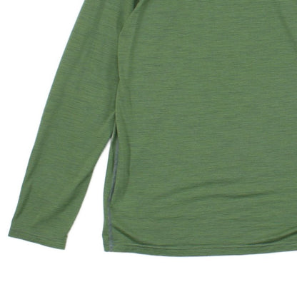 Mens 1/4 Zip T-Shirt Long Sleeve Merino Wool Cotton
