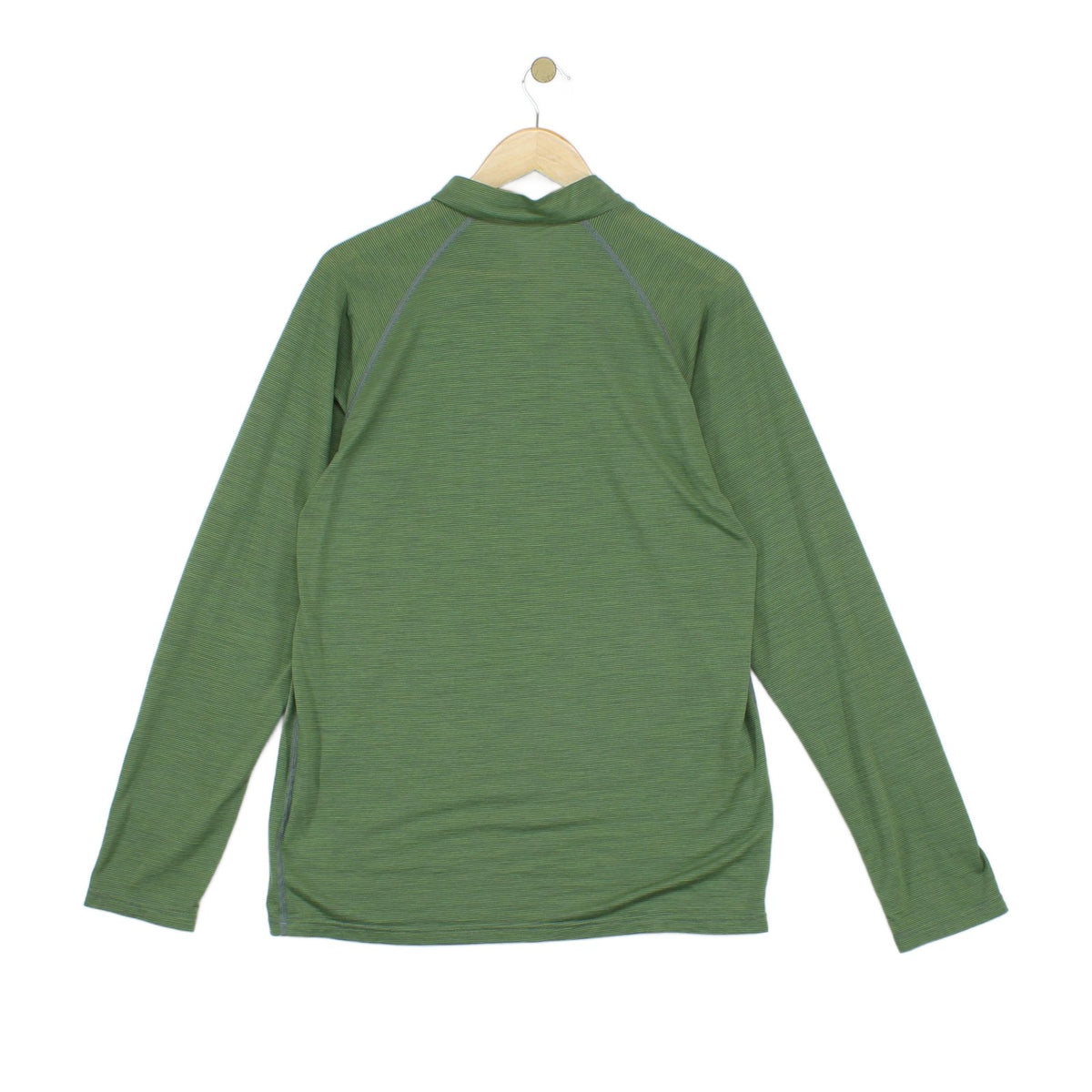 Mens 1/4 Zip T-Shirt Long Sleeve Merino Wool Cotton